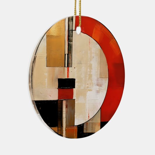 Celestial Elegance: Abstracte Exploratie in Beige Keramisch Ornament (Rechts)