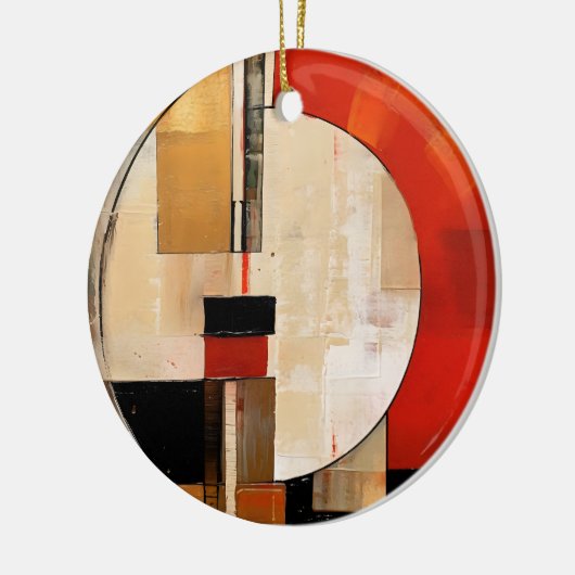 Celestial Elegance: Abstracte Exploratie in Beige Keramisch Ornament (Links)