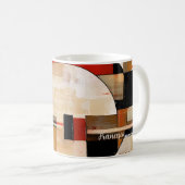 Celestial Elegance: Abstracte Exploratie in Beige Koffiemok (Voorkant rechts)