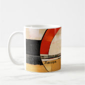 Celestial Elegance: Abstracte Exploratie in Beige Koffiemok (Links)