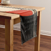 Celestial Elegance: Abstracte Exploratie in Beige Korte Tafelloper (Voorbeeld)