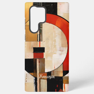 Celestial Elegance: Abstracte Exploratie in Beige Samsung Galaxy Hoesje