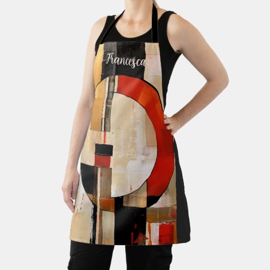 Celestial Elegance: Abstracte Exploratie in Beige Schort (Insitu)