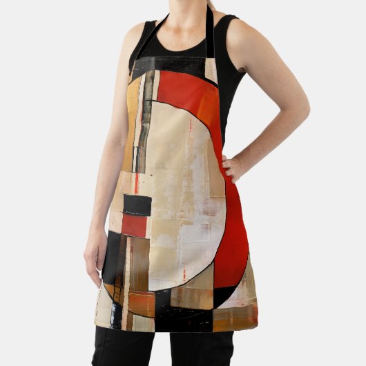 Celestial Elegance: Abstracte Exploratie in Beige Schort (Insitu)