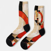 Celestial Elegance: Abstracte Exploratie in Beige Sokken (Links)