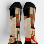 Celestial Elegance: Abstracte Exploratie in Beige Sokken (Top)