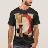 Celestial Elegance: Abstracte Exploratie in Beige T-shirt (Voorkant)