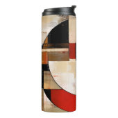 Celestial Elegance: Abstracte Exploratie in Beige Thermosbeker (Gedraaid links)