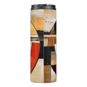 Celestial Elegance: Abstracte Exploratie in Beige Thermosbeker (Achterkant)