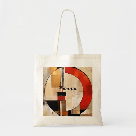 Celestial Elegance: Abstracte Exploratie in Beige Tote Bag (Voorkant)
