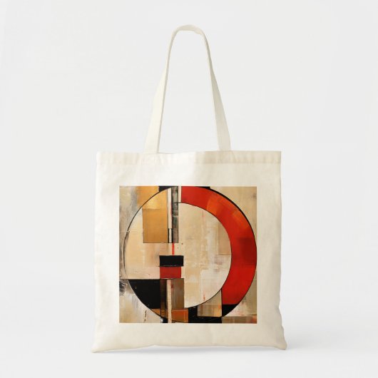 Celestial Elegance: Abstracte Exploratie in Beige Tote Bag (Voorkant)
