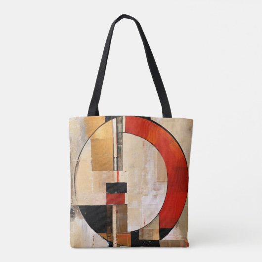 Celestial Elegance: Abstracte Exploratie in Beige Tote Bag (Achterkant)