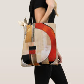 Celestial Elegance: Abstracte Exploratie in Beige Tote Bag (Dichtbij)
