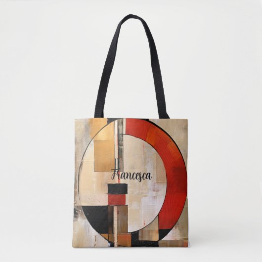 Celestial Elegance: Abstracte Exploratie in Beige Tote Bag (Voorkant)