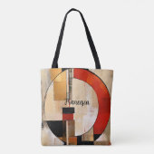 Celestial Elegance: Abstracte Exploratie in Beige Tote Bag (Achterkant)