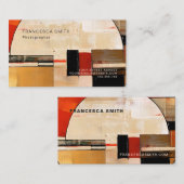 Celestial Elegance: Abstracte Exploratie in Beige Visitekaartje (Voorkant / Achterkant)