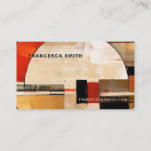 Celestial Elegance: Abstracte Exploratie in Beige Visitekaartje (Achterkant)