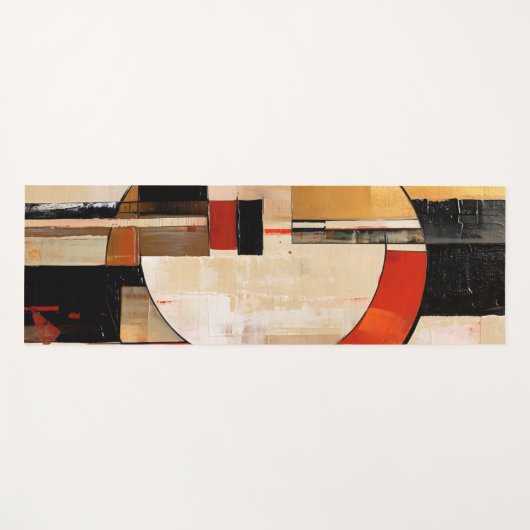 Celestial Elegance: Abstracte Exploratie in Beige Yogamat (Voorkant (horizontaal))