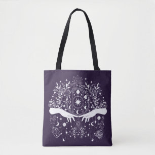 Celestial Elegance: Maan Godin Design Tote Bag