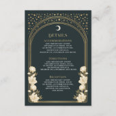 Celestial Elegant Art Nouveau Trouwdetails Informatiekaartje (Voorkant)