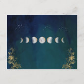 Celestial Elegant Blue, marinegroen huwelijk detai Informatiekaartje (Achterkant)
