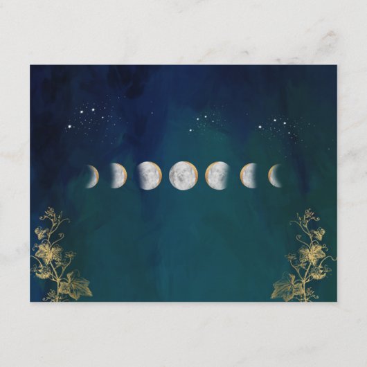 Celestial Elegant Blue, marinegroen huwelijk detai Informatiekaartje (Achterkant)