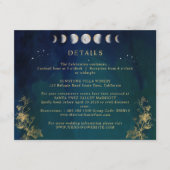 Celestial Elegant Blue, marinegroen huwelijk detai Informatiekaartje (Voorkant)