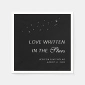 Celestial Elegant Script Minimal Black Wedding Servet (Voorkant)
