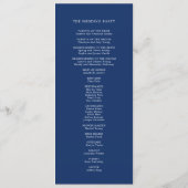 Celestial Elegant Stars Navy Blue Wedding Flat Programmakaart (Achterkant)