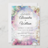 Celestial Elegant Waterverf Modern Gold Wedding Kaart (Voorkant)