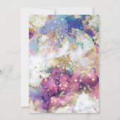 Celestial Elegant Waterverf Modern Gold Wedding Kaart (Achterkant)