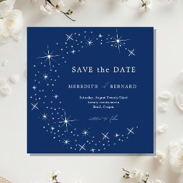 Celestial Elegant Wedding Moon Blue Save The Date