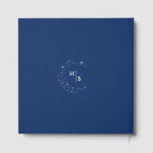 Celestial Elegant Wedding Moon Navy Blue Monogram Gastenboek (Achterkant)