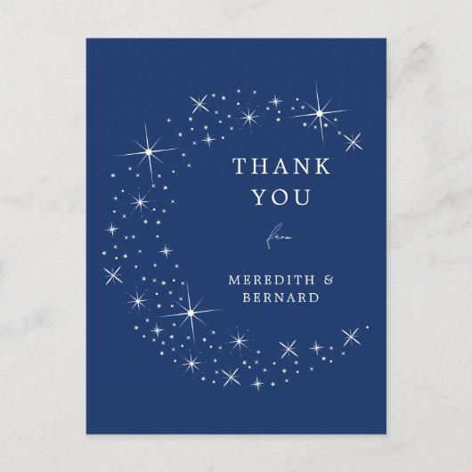 Celestial Elegant Wedding Moon Thank You Postcard Briefkaart (Voorkant)