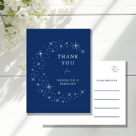 Celestial Elegant Wedding Moon Thank You Postcard Briefkaart