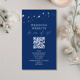 Celestial Elegant Wedding QR Code Website Details Informatiekaartje