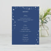 Celestial Elegant Wedding Simple Navy Blue Menu (Staand voorkant)