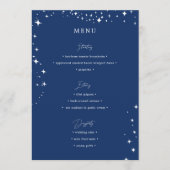 Celestial Elegant Wedding Simple Navy Blue Menu (Voorkant)