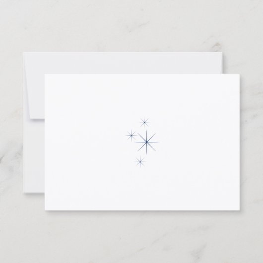 Celestial Elegant Wedding White RSVP Response Card (Achterkant)
