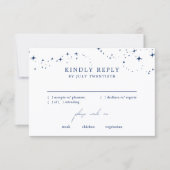 Celestial Elegant Wedding White RSVP Response Card Kaartje (Voorkant)