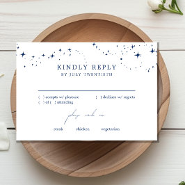 Celestial Elegant Wedding White RSVP Response Card Kaartje