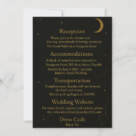 Celestial Elegant Zwart & Goud Trouwruimte Kaart