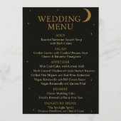 Celestial Elegant Zwart & Goud Wedding Menu (Voorkant)