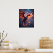 Celestial Ember Dragon Poster (Keuken)