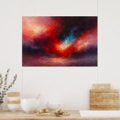 Celestial Emberfall Abstract Poster (Keuken)