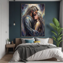 Celestial Embrace Romantische Sterrennacht Art