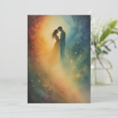 Celestial Embrace Watercolor Art, Couple Kaart (Staand voorkant)