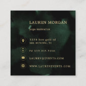 Celestial Emerald Crescent Moon Vierkante Visitekaartje (Achterkant)