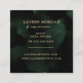 Celestial Emerald Crescent Moon Vierkante Visitekaartje (Achterkant)