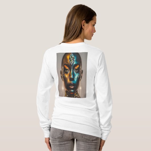 Celestial Empress: een futuristisch fantasieportre T-shirt (Achterkant volledig)